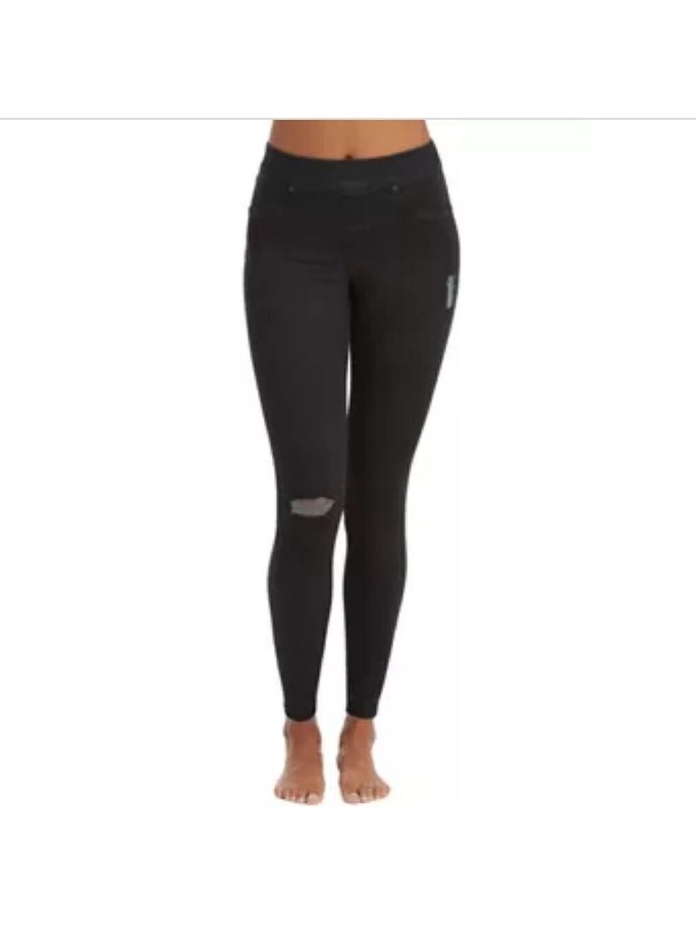 Spanx Released Hem Distressed High Rise Skinny Fit Denim Pants